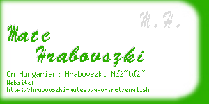 mate hrabovszki business card